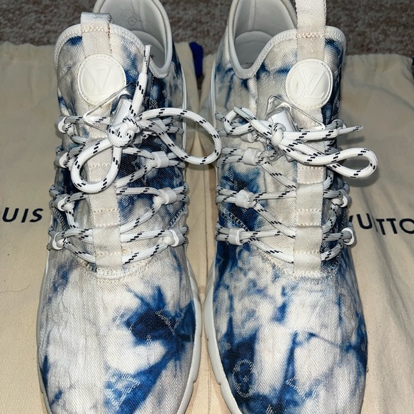 Louis Vuitton Denim Monogram Tie Dye Fastlane Low Sneaker - Picture 3 of 7